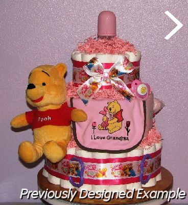 Baby-Girl-Pooh-Diaper-Cake (2).JPG - Winnie the Pooh Baby Girl
